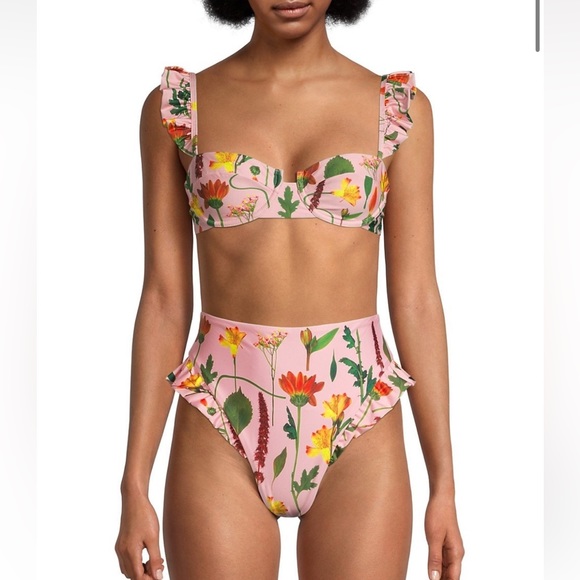 Agua by Agua Bendita Other - M Agua by Agua Bendita Kiwi Floral Balconette Bikini Top